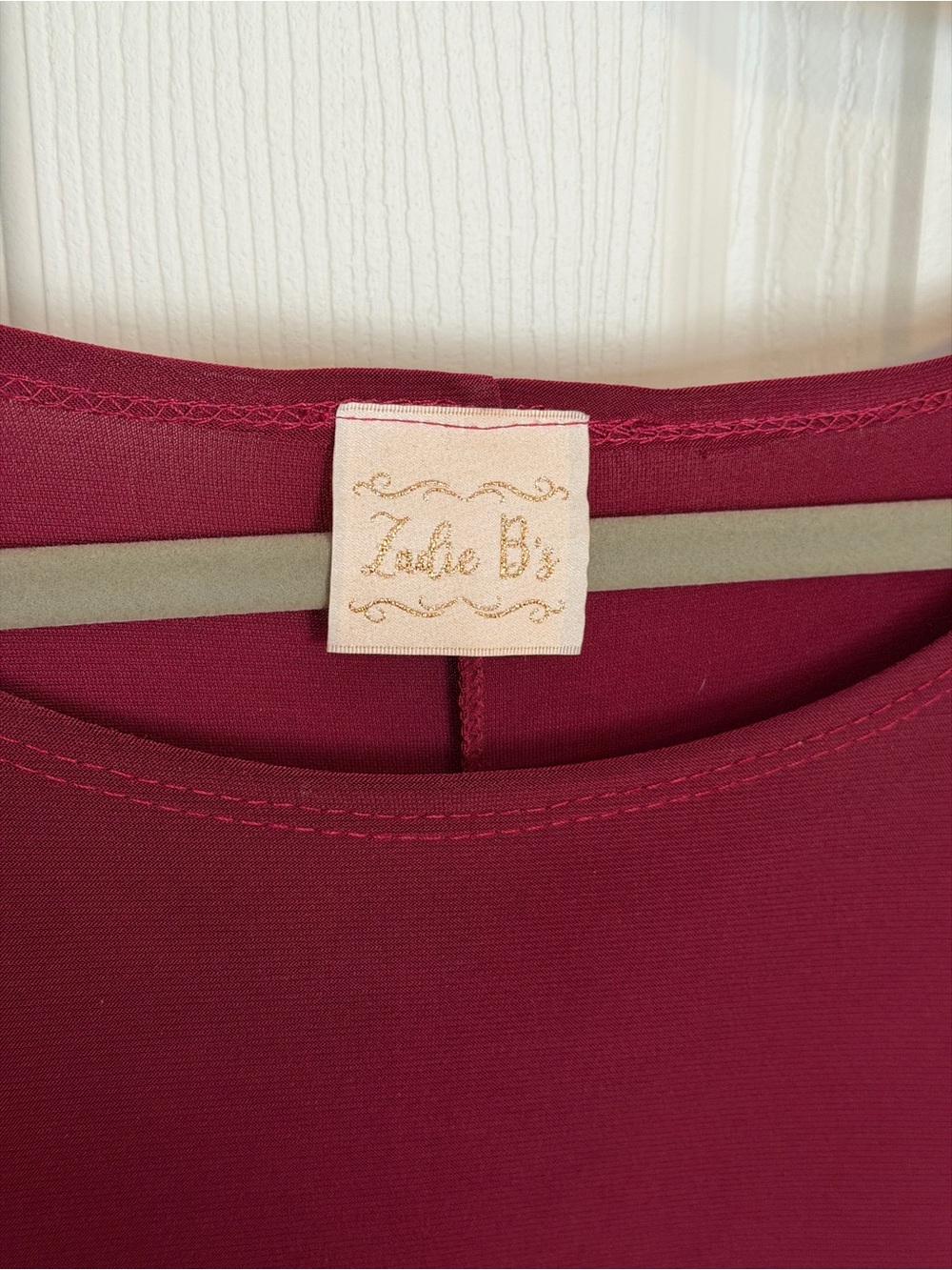Zadie B Burgundy Ruffle Hem Midi Dress 2X Plus Size Flowy Layering Boho - Picture 4 of 5
